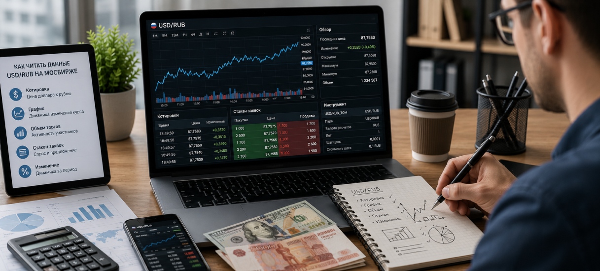 Как читать данные USD/RUB на Мосбирже